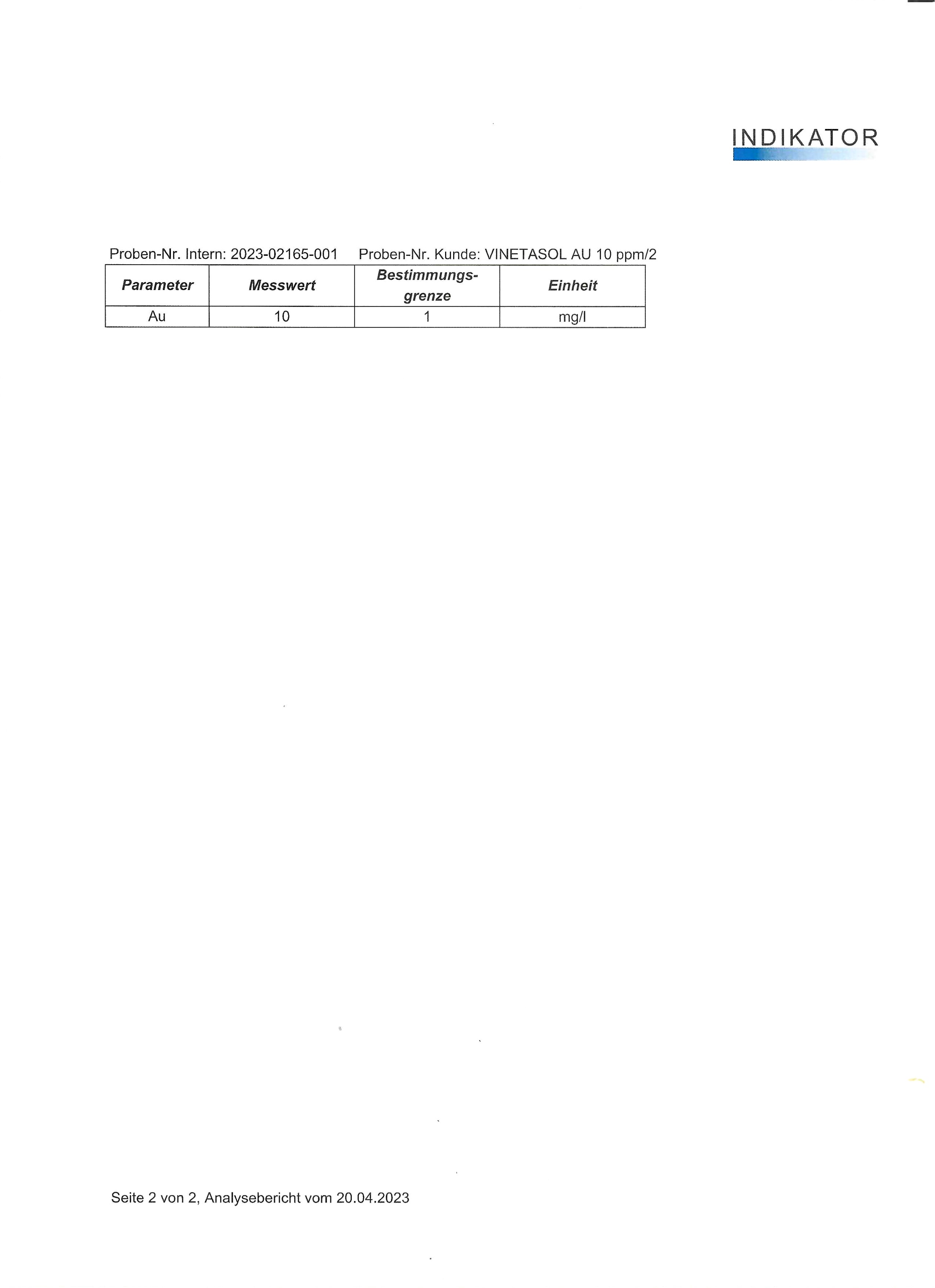 VINETASOL - Kolloidales Gold 10 ppm / 250 ml