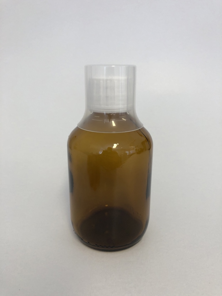 Braunglasflasche 200 ml / inklusive Originalitätsverschluss und Messbecher