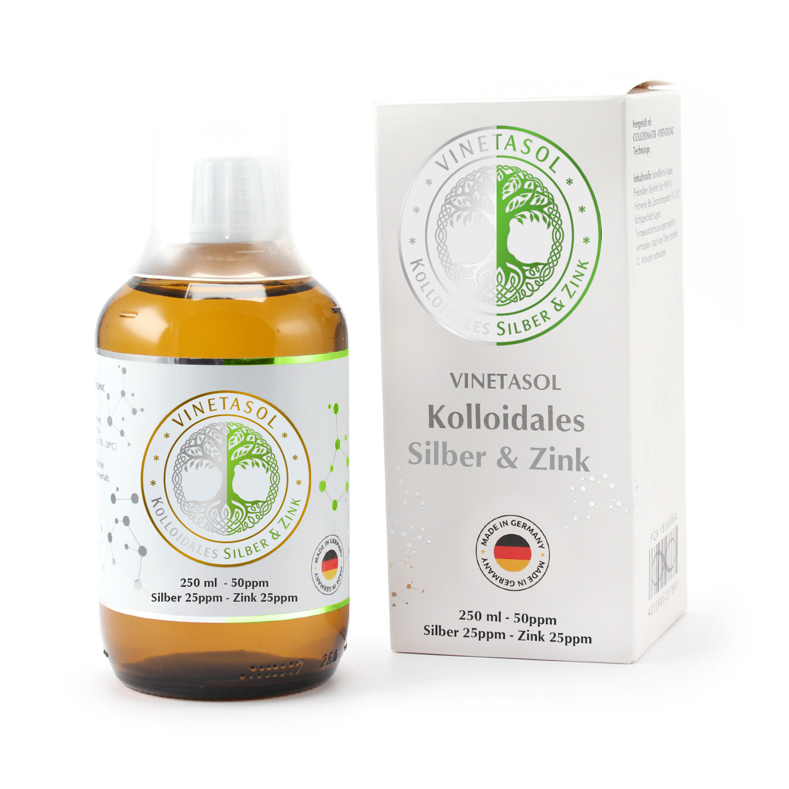 VINETASOL - Kolloidales Silber+Zink 50 ppm / 250 ml