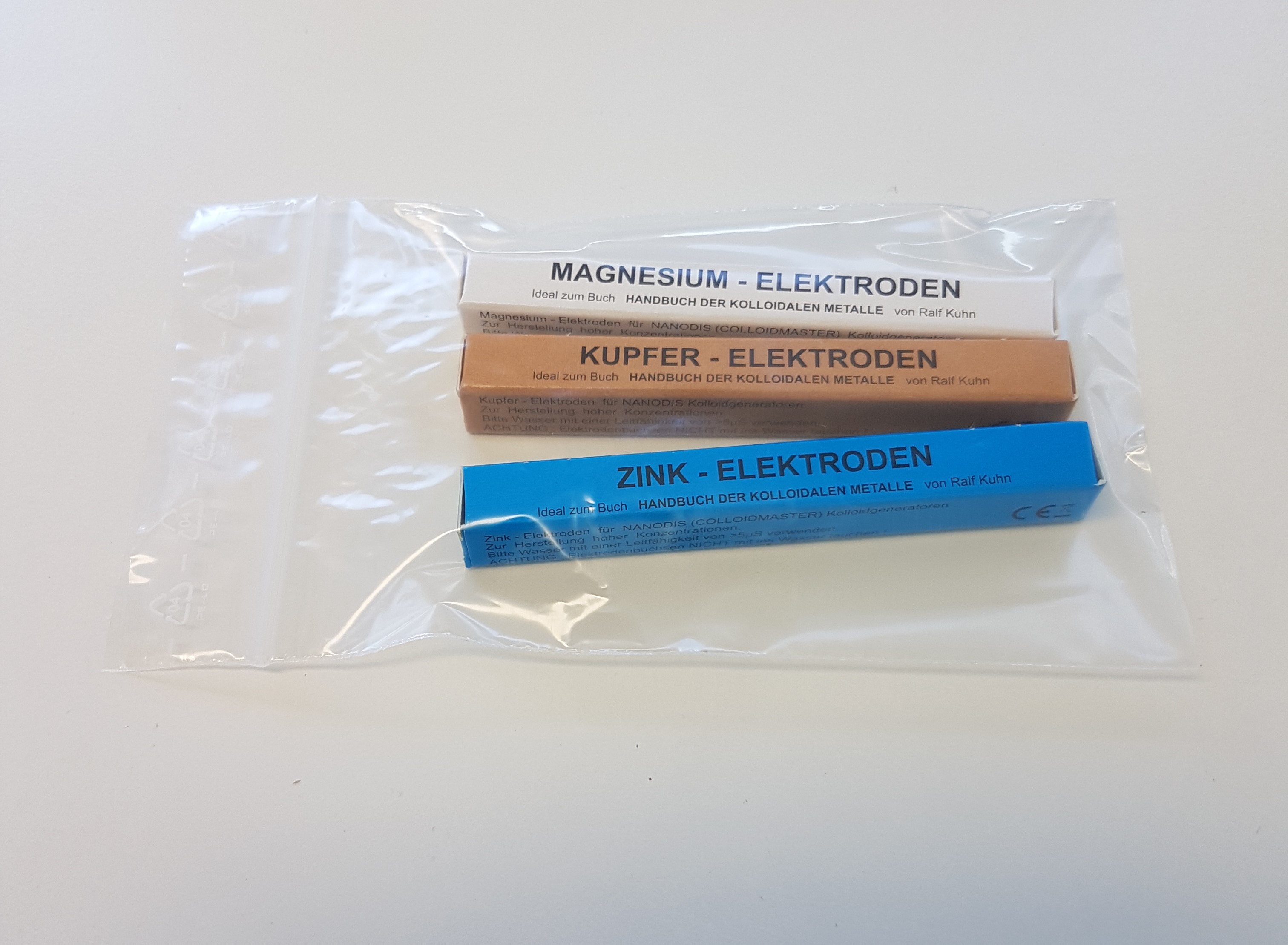 Elektroden Set - Magnesium Kupfer Zink (je 2mmx80mm)